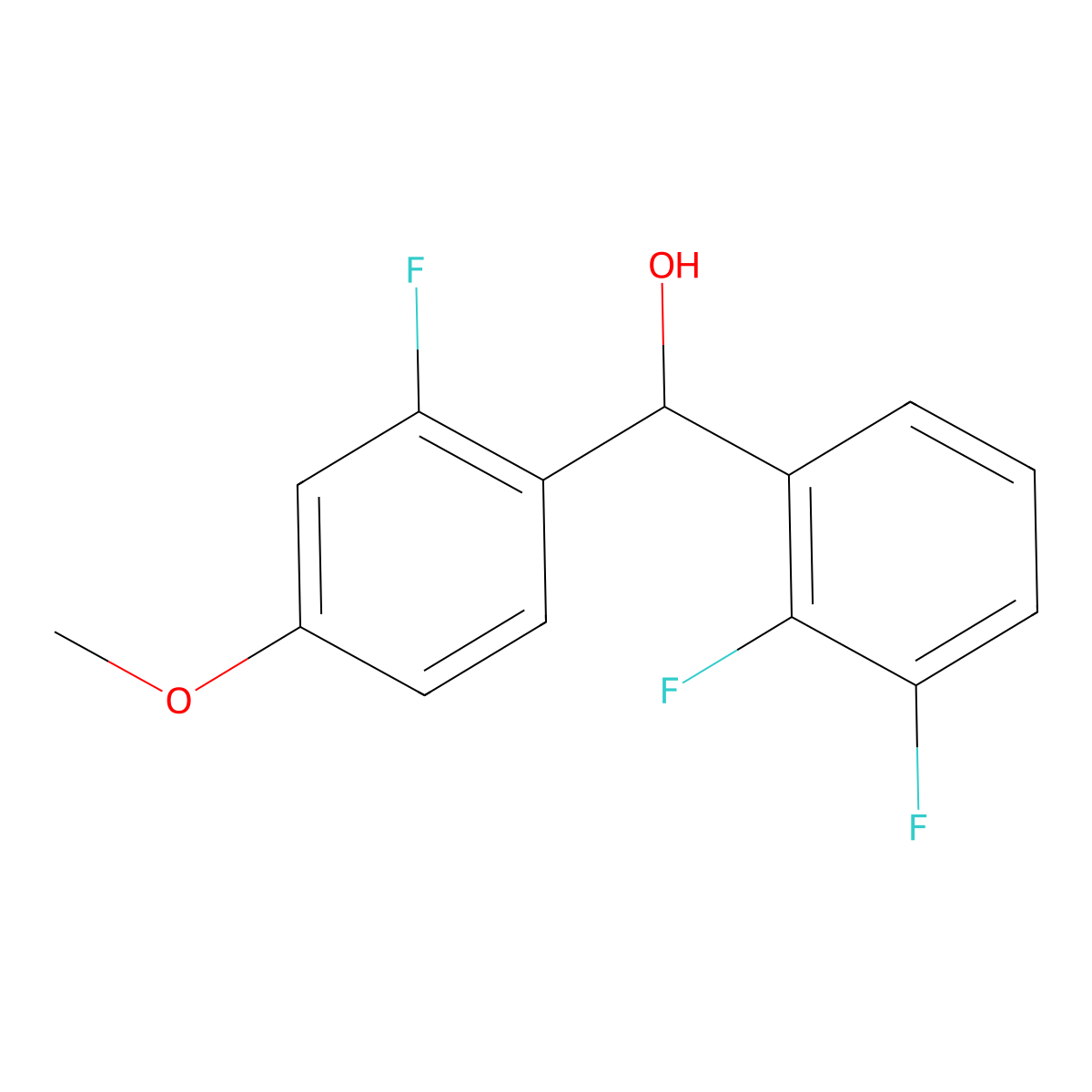 (2,3-Difluorophenyl)(2-fluoro-4-methoxyphenyl)methanol molecular structure, CAS 1271539-73-1