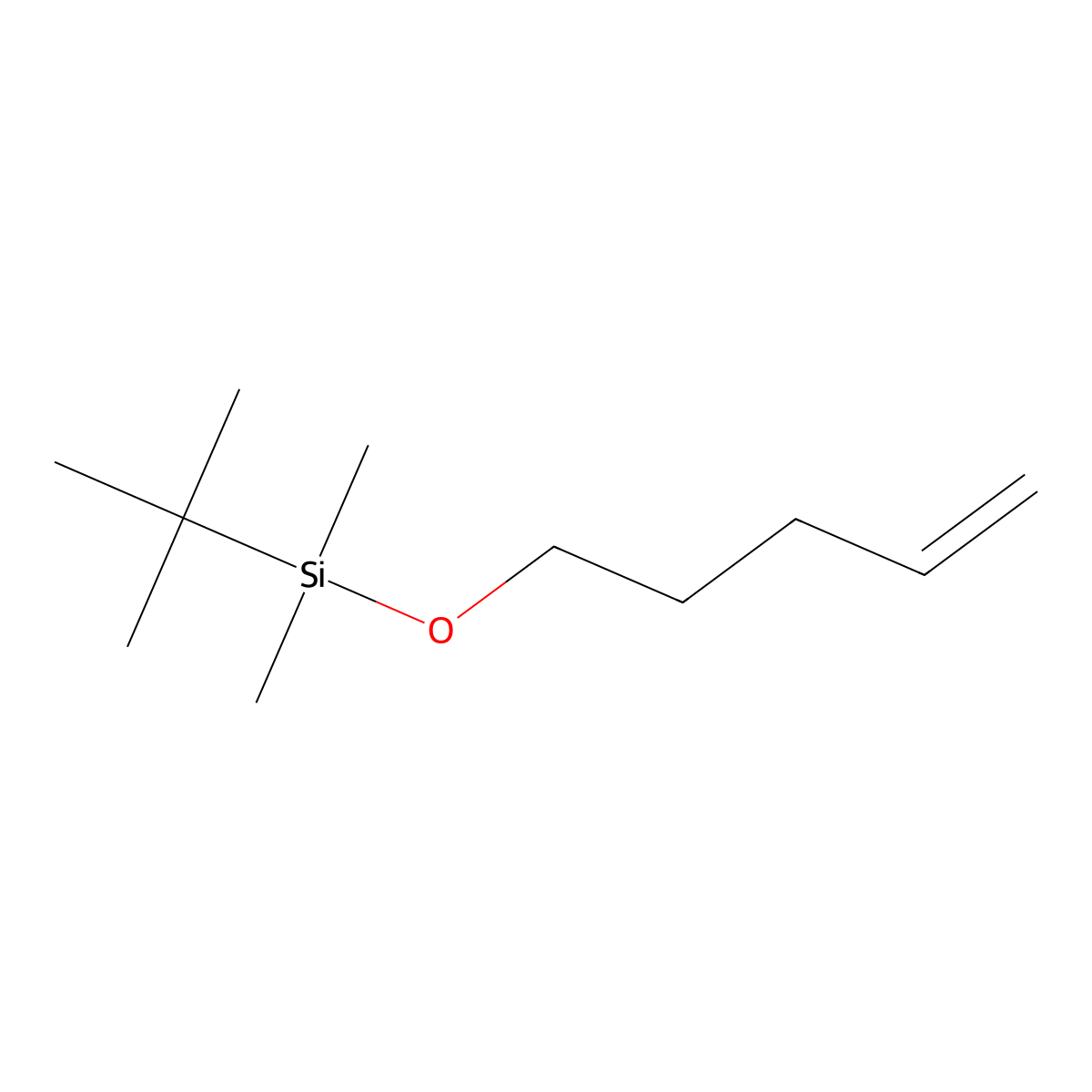 Silane, (1,1-dimethylethyl)dimethyl(4-pentenyloxy)- molecular structure, CAS 127154-84-1