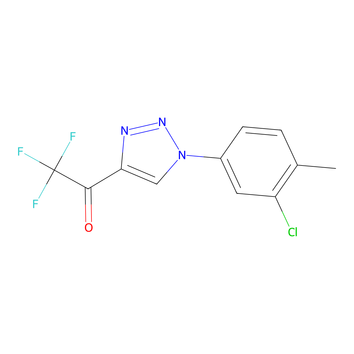 1-[1-(3-chloro-4-methylphenyl)-1H-1,2,3-triazol-4-yl]-2,2,2-trifluoroethan-1-one molecular structure, CAS 1271563-43-9