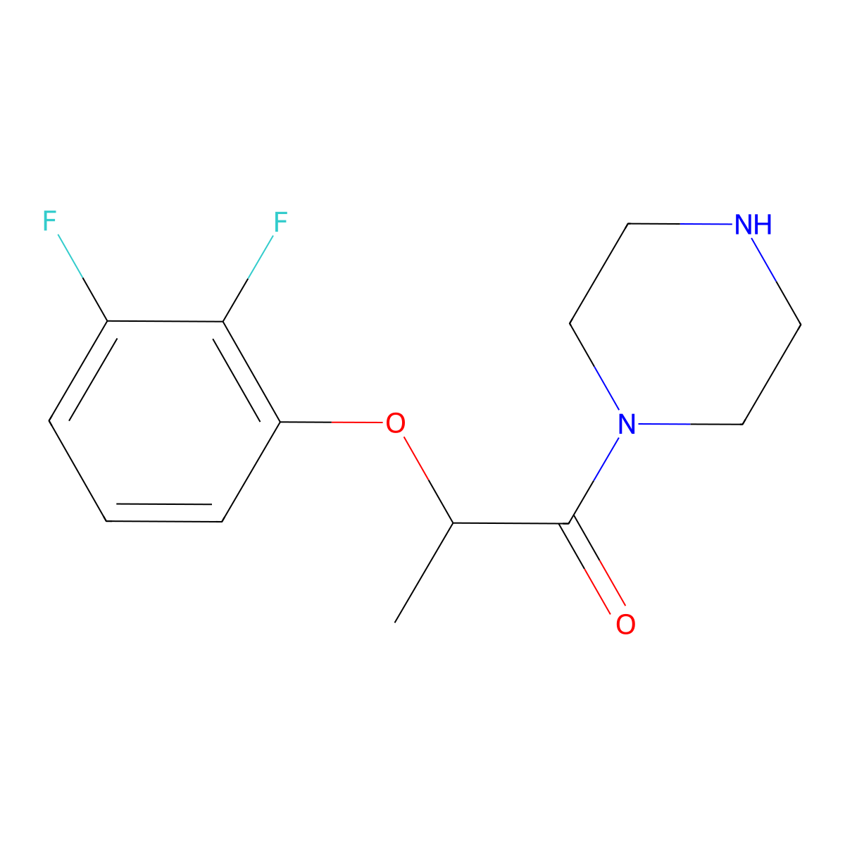 2-(2,3-Difluorophenoxy)-1-(piperazin-1-yl)propan-1-one molecular structure, CAS 1271613-34-3