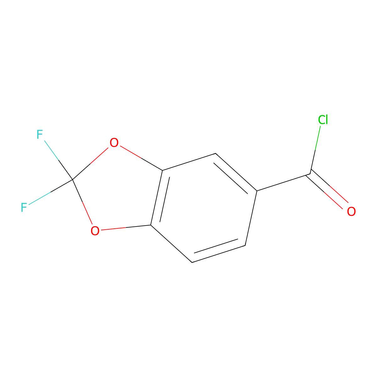 2,2-Difluoro-1,3-benzodioxole-5-carbonyl chloride molecular structure, CAS 127163-51-3
