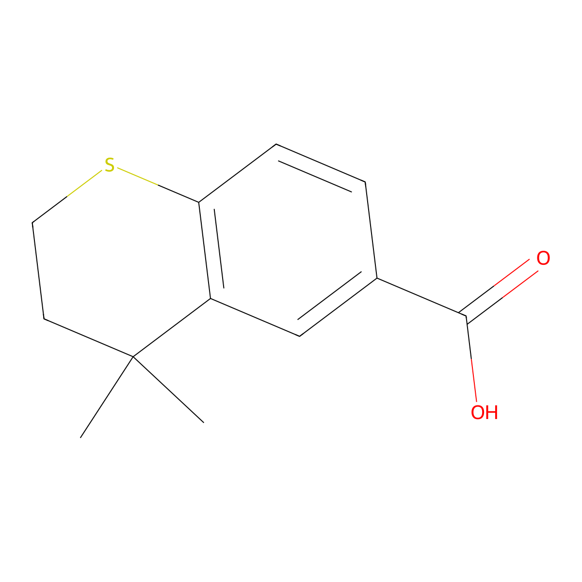 4,4-Dimethyl-3,4-dihydro-2H-1-benzothiopyran-6-carboxylic acid molecular structure, CAS 127164-83-4
