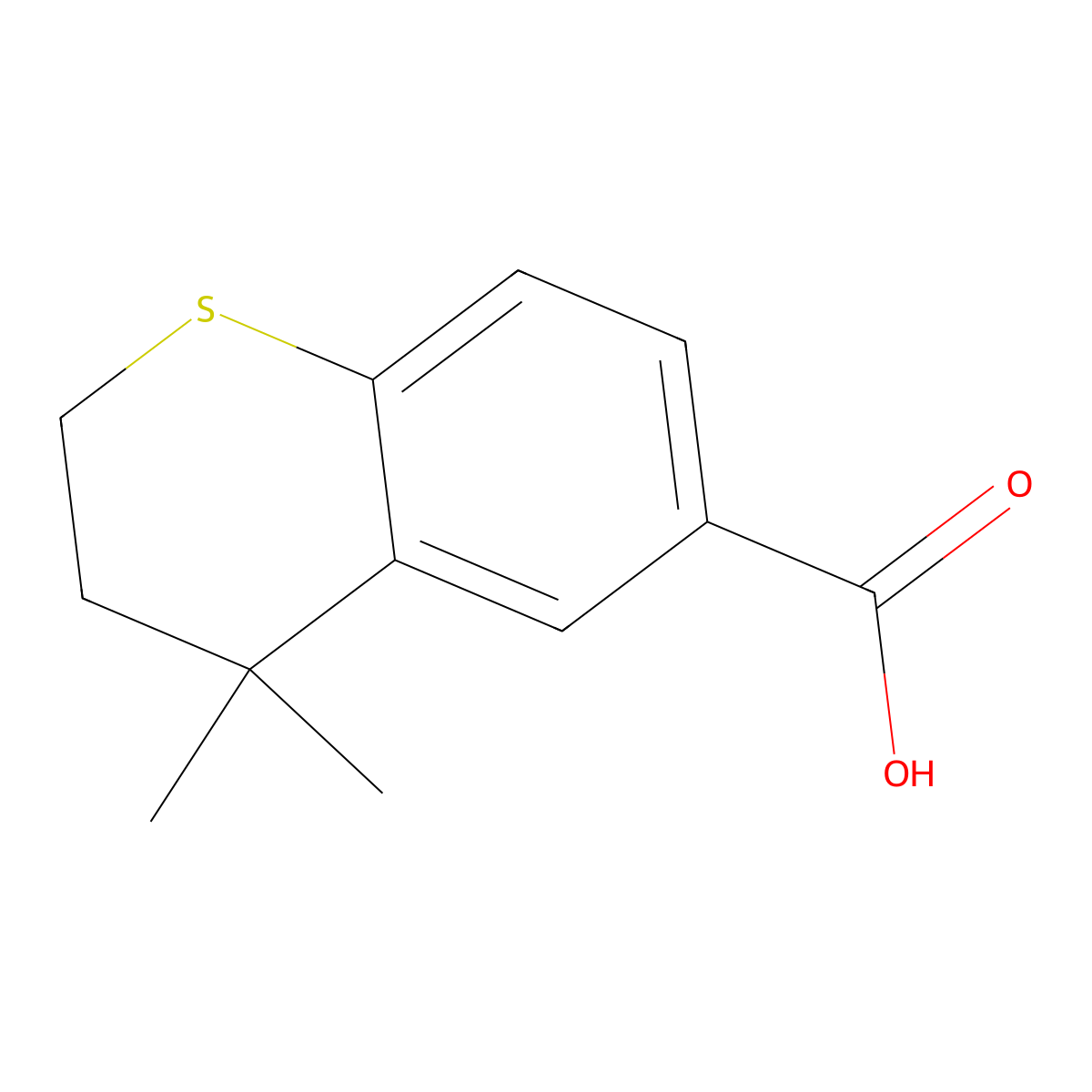 4,4-Dimethyl-3,4-dihydro-2H-1-benzothiopyran-6-carboxylic acid molecular structure, CAS 127164-83-4