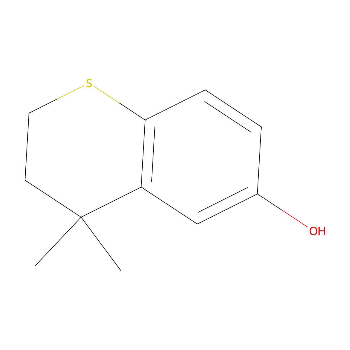 4,4-dimethyl-3,4-dihydro-2H-1-benzothiopyran-6-ol molecular structure, CAS 127164-89-0