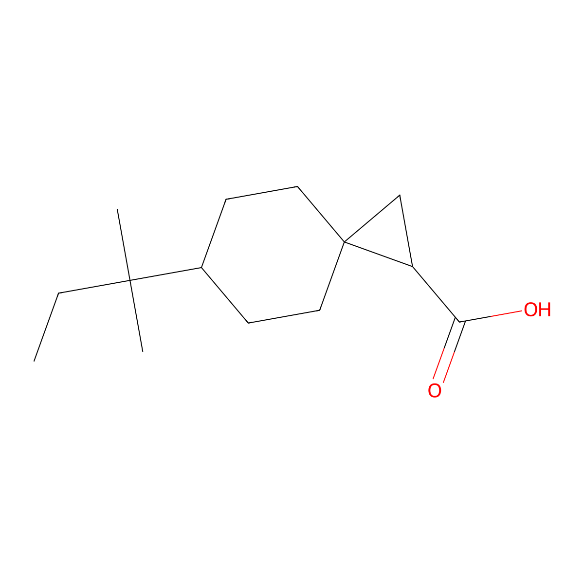 6-(2-Methylbutan-2-yl)spiro(2.5)octane-1-carboxylic acid molecular structure, CAS 1271659-84-7