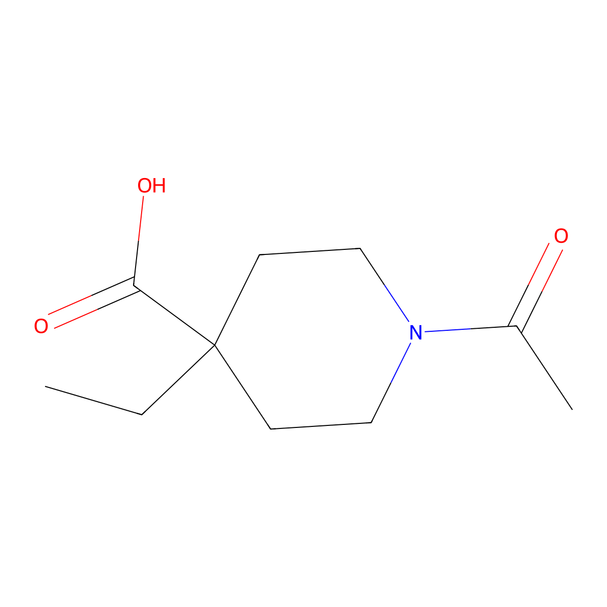 1-Acetyl-4-ethylpiperidine-4-carboxylic acid molecular structure, CAS 1271660-29-7