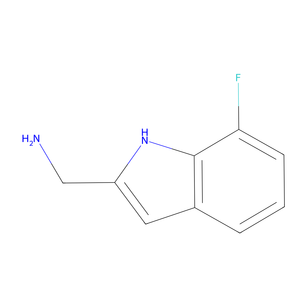 (7-Fluoro-1H-indol-2-yl)methanamine molecular structure, CAS 1271660-32-2