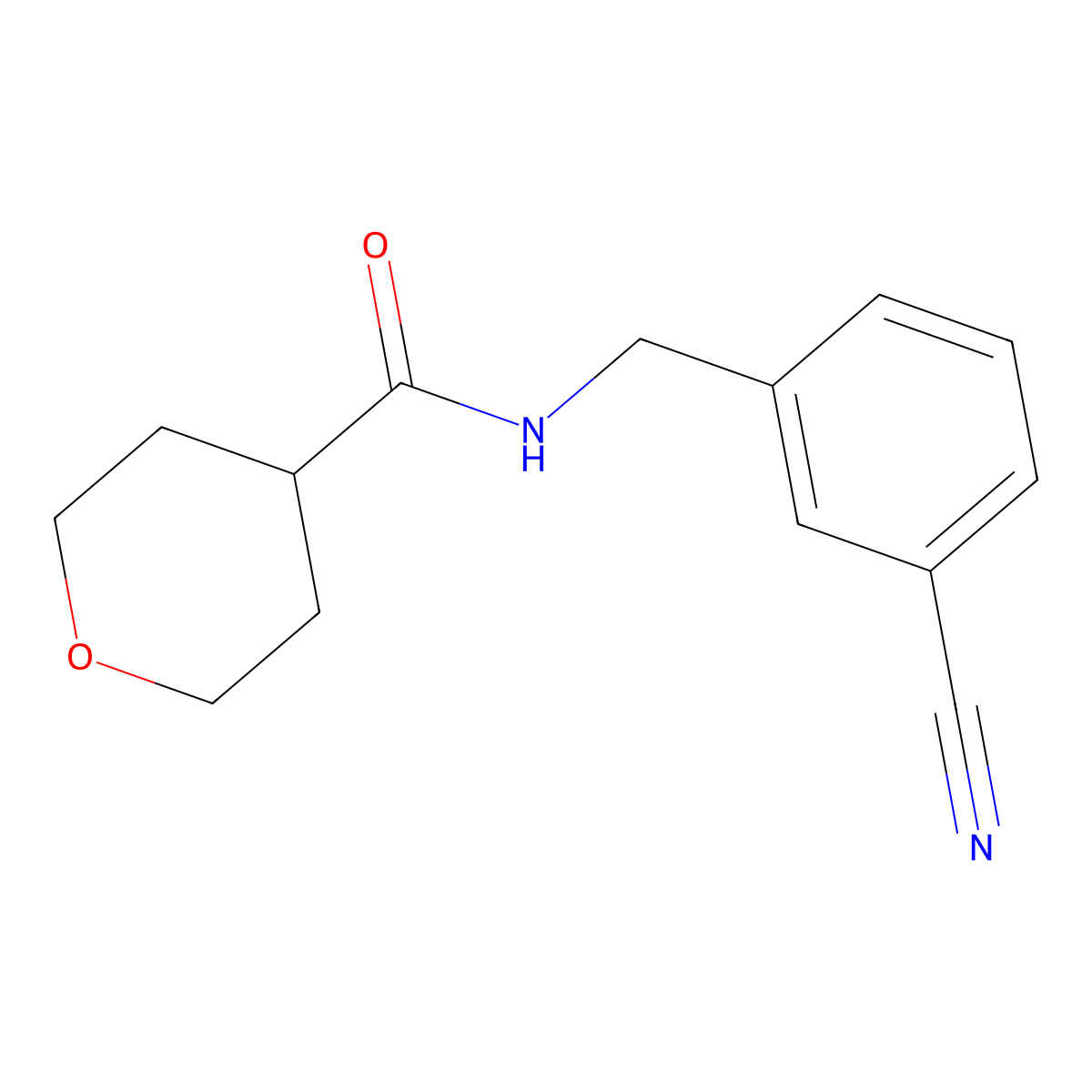 n-(3-Cyanobenzyl)tetrahydro-2h-pyran-4-carboxamide molecular structure, CAS 1271663-97-8