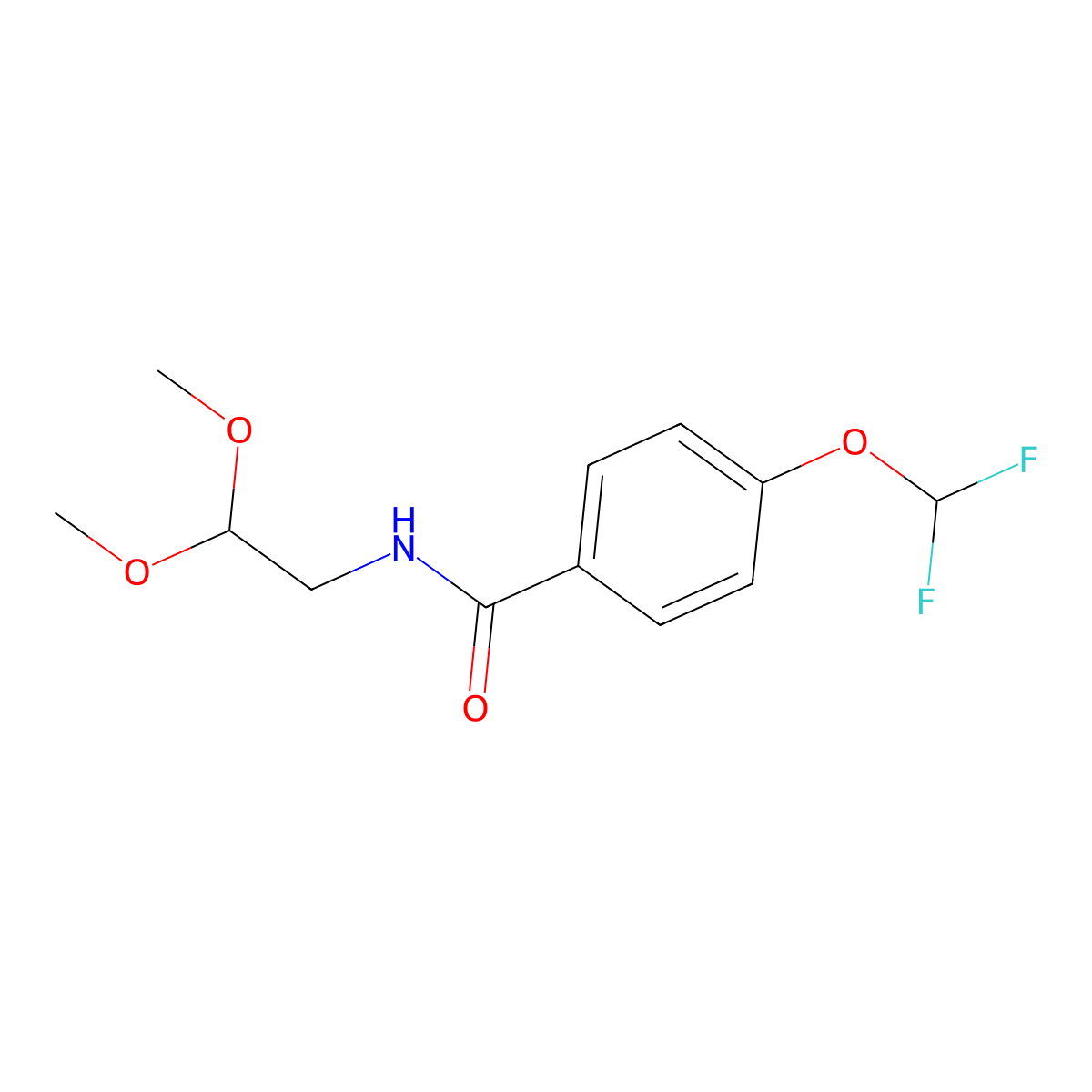 4-(difluoromethoxy)-N-(2,2-dimethoxyethyl)benzamide molecular structure, CAS 1271664-23-3