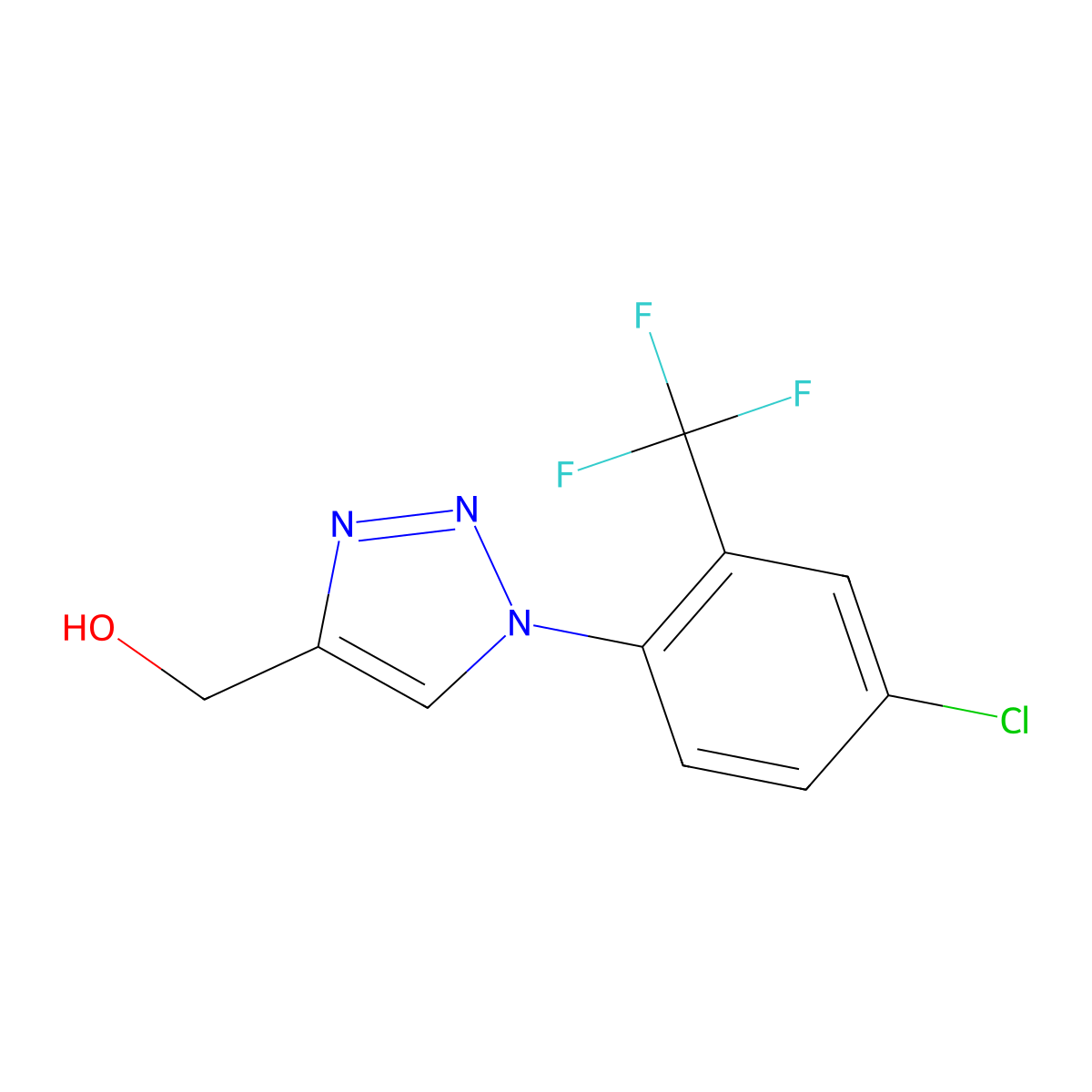 (1-(4-Chloro-2-(trifluoromethyl)phenyl)-1H-1,2,3-triazol-4-yl)methanol molecular structure, CAS 1271665-51-0