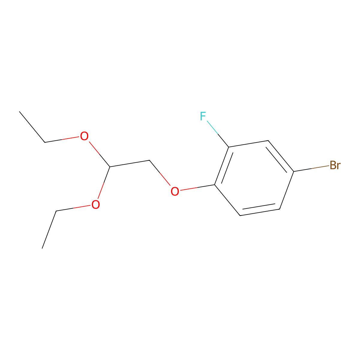 4-Bromo-1-(2,2-diethoxyethoxy)-2-fluorobenzene molecular structure, CAS 1271673-78-9
