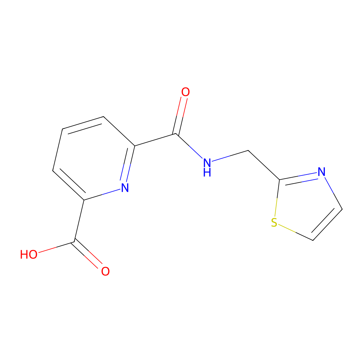 6-((Thiazol-2-ylmethyl)carbamoyl)picolinic acid molecular structure, CAS 1271677-43-0
