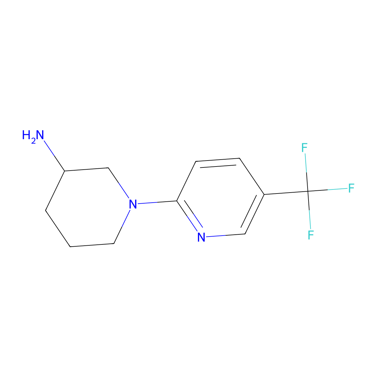 1-(5-(Trifluoromethyl)pyridin-2-yl)piperidin-3-amine molecular structure, CAS 1271707-10-8