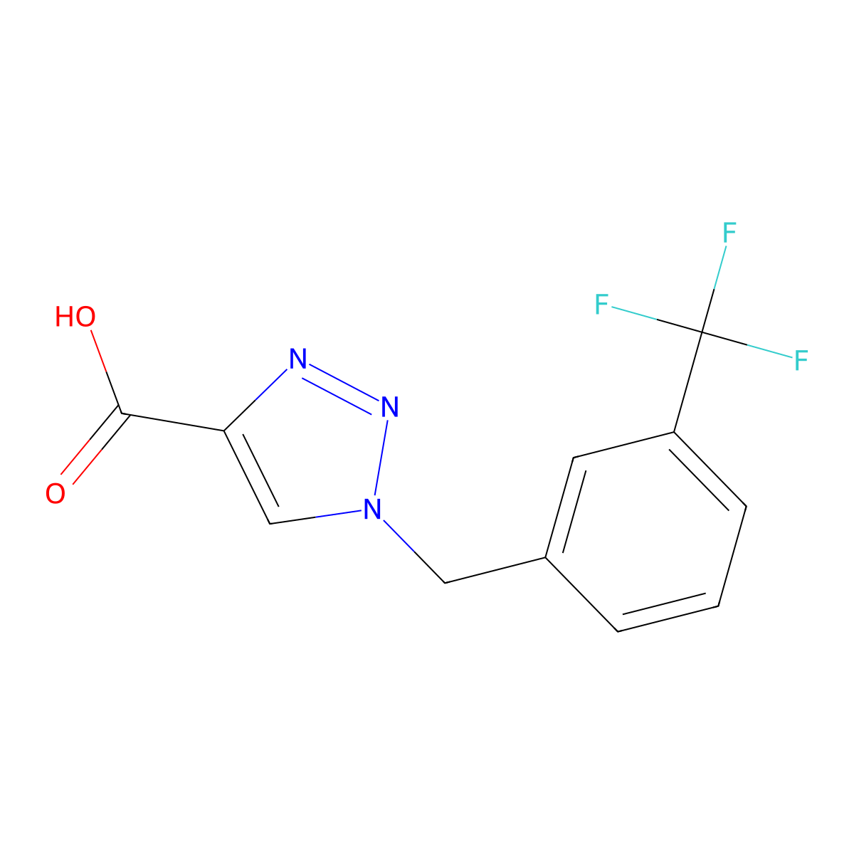 1-{[3-(trifluoromethyl)phenyl]methyl}-1H-1,2,3-triazole-4-carboxylic acid molecular structure, CAS 1271708-79-2