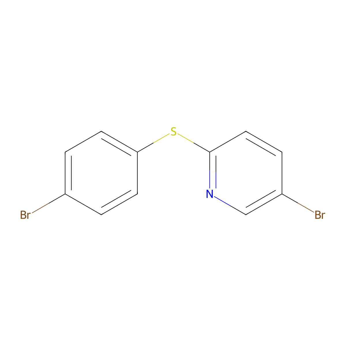 5-Bromo-2-((4-bromophenyl)thio)pyridine molecular structure, CAS 1271722-26-9