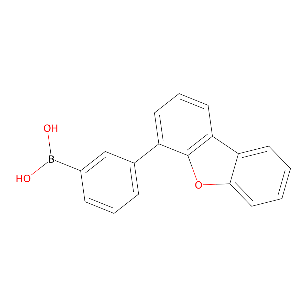 (3-(Dibenzo[b,d]furan-4-yl)phenyl)boronic acid molecular structure, CAS 1271726-52-3