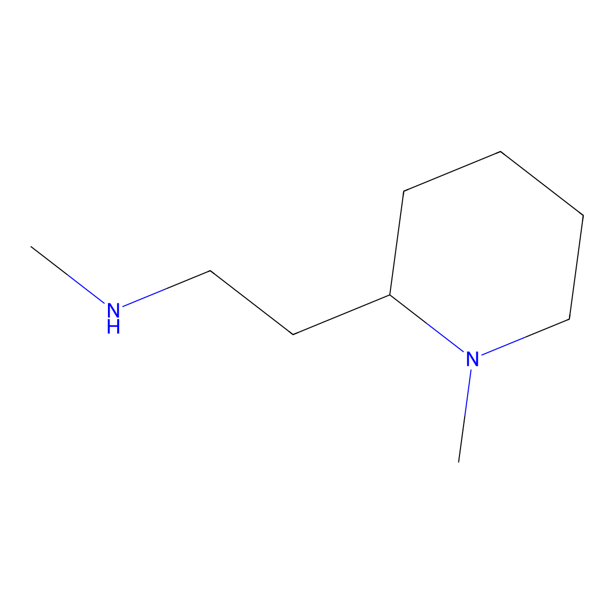 Methyl[2-(1-methylpiperidin-2-yl)ethyl]amine molecular structure, CAS 127173-48-2