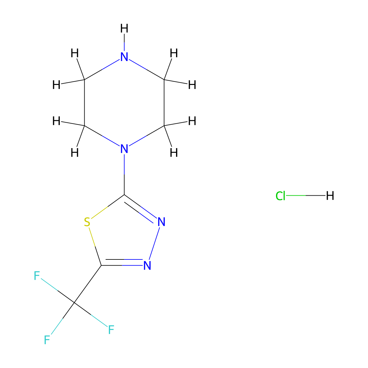 1-[5-(Trifluoromethyl)-1,3,4-thiadiazol-2-yl]piperazine hydrochloride molecular structure, CAS 1271738-67-0