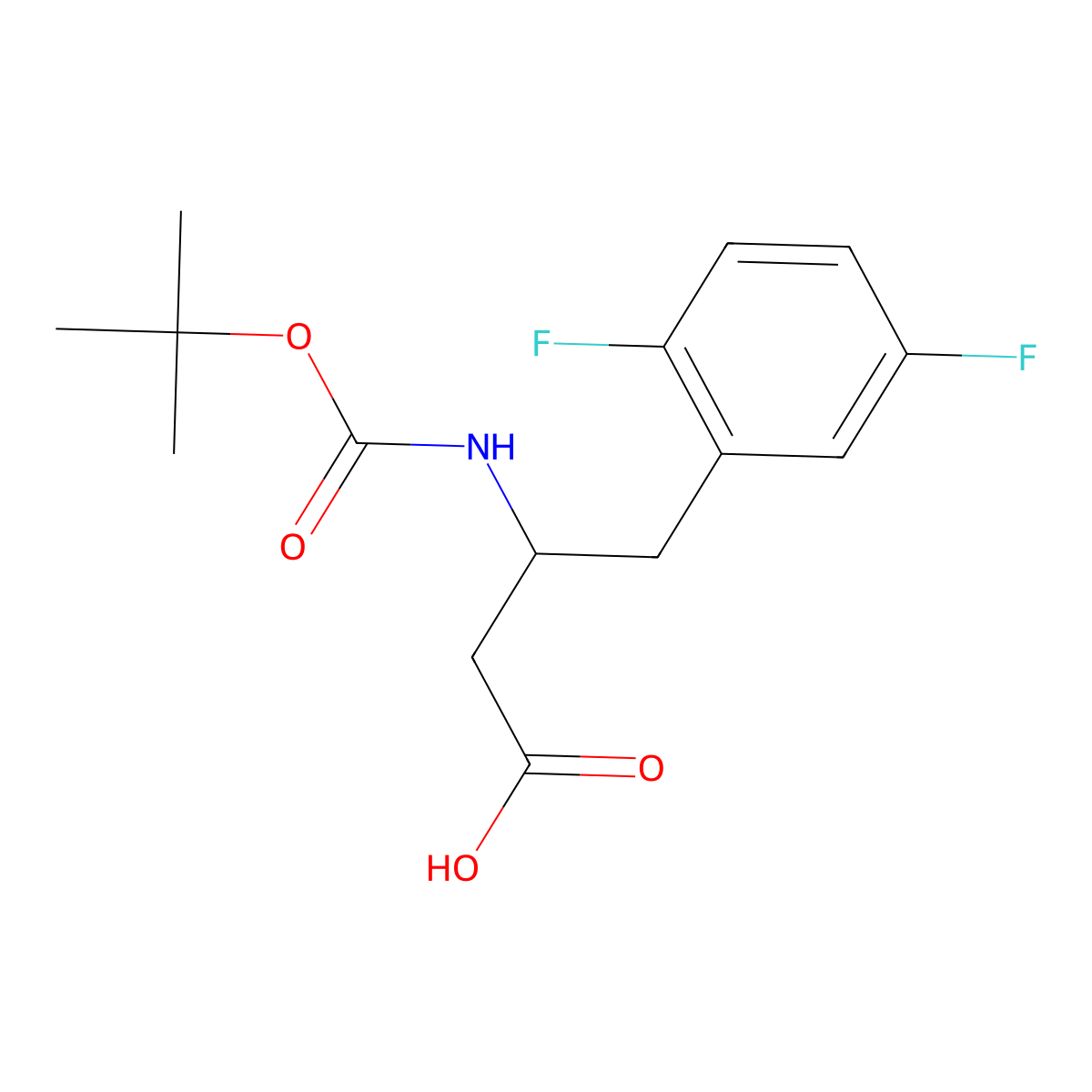 3-tert-Butoxycarbonylamino-4-(2,5-difluoro-phenyl)-butyric acid molecular structure, CAS 1271773-97-7