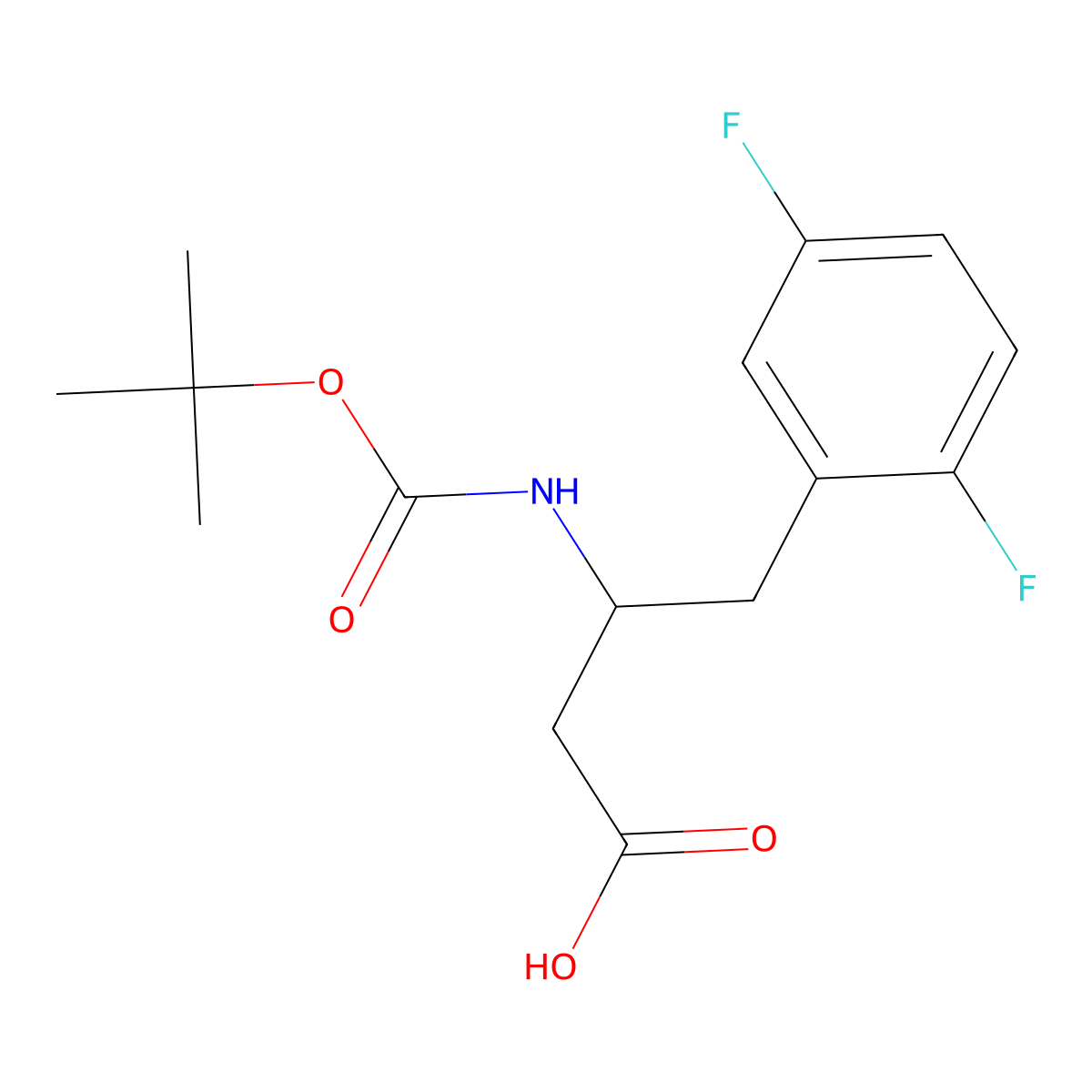 3-tert-Butoxycarbonylamino-4-(2,5-difluoro-phenyl)-butyric acid molecular structure, CAS 1271773-97-7