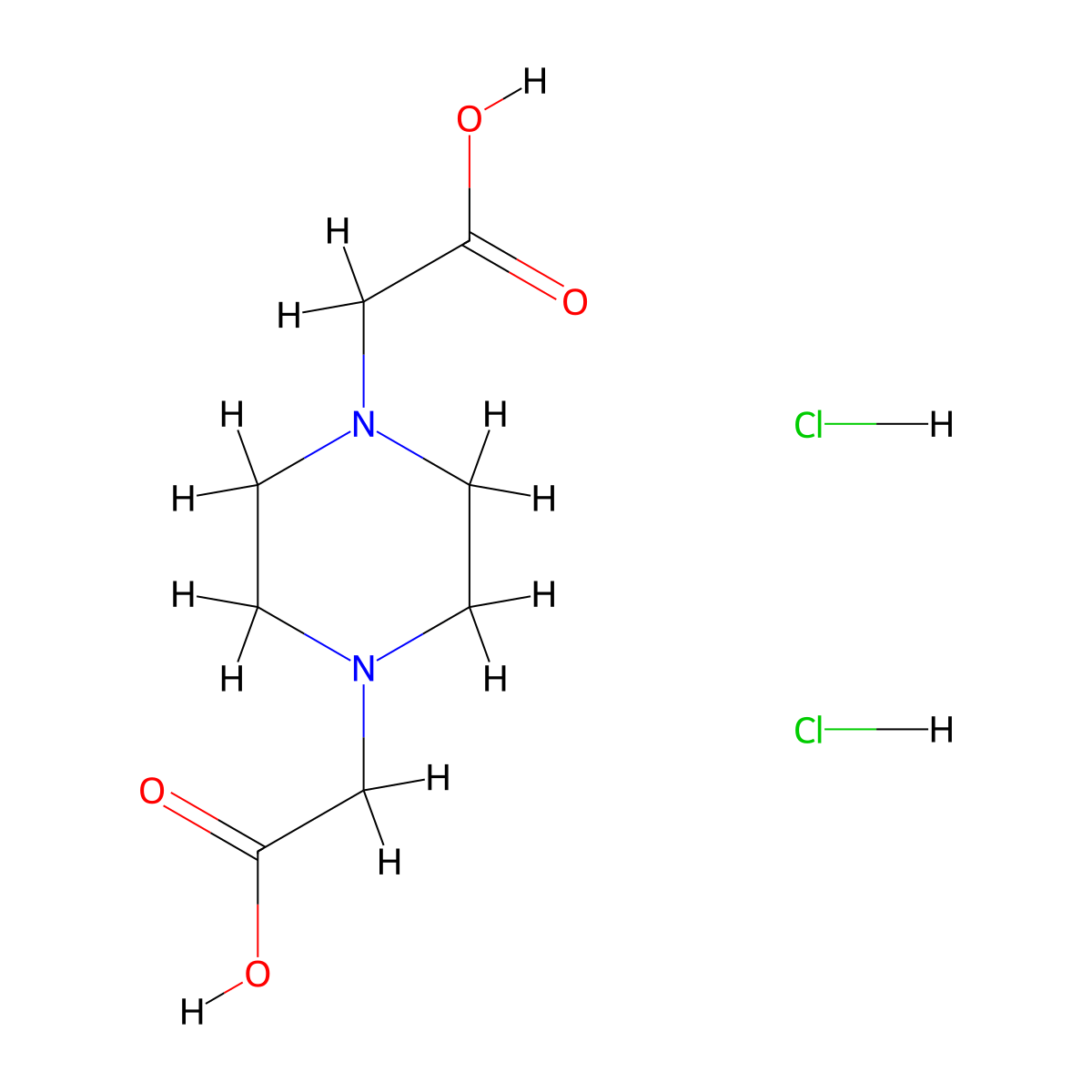 2-[4-(Carboxymethyl)piperazin-1-yl]acetic acid dihydrochloride molecular structure, CAS 127178-07-8