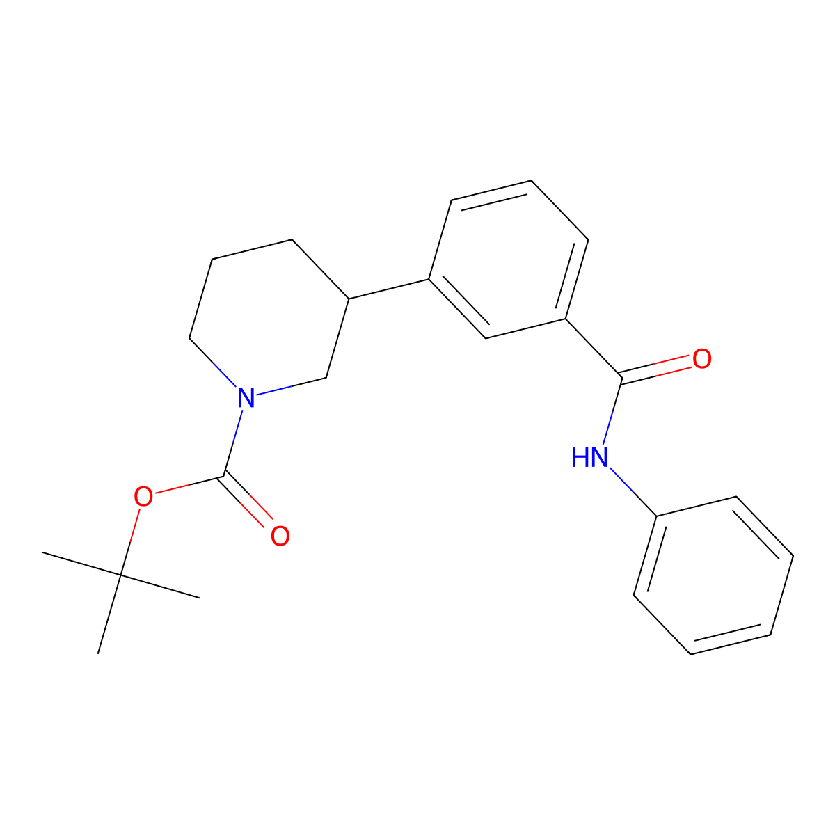 Tert-butyl 3-(3-(phenylcarbamoyl)phenyl)piperidine-1-carboxylate molecular structure, CAS 1271808-44-6