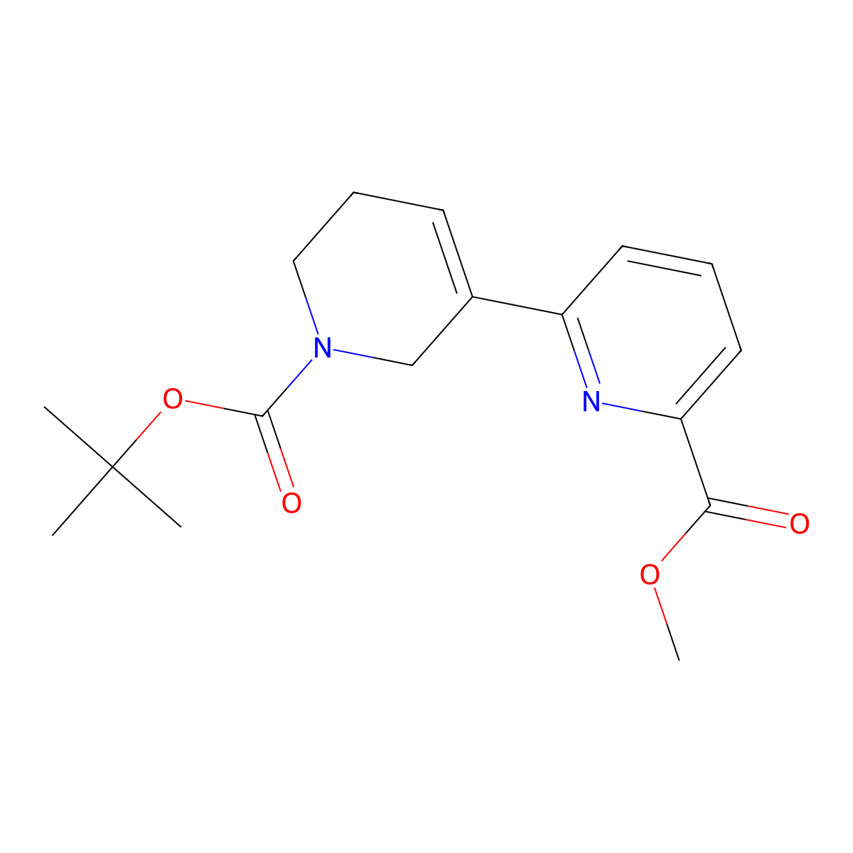 Methyl 6-(1-(tert-butoxycarbonyl)-1,2,5,6-tetrahydropyridin-3-yl)picolinate molecular structure, CAS 1271809-16-5