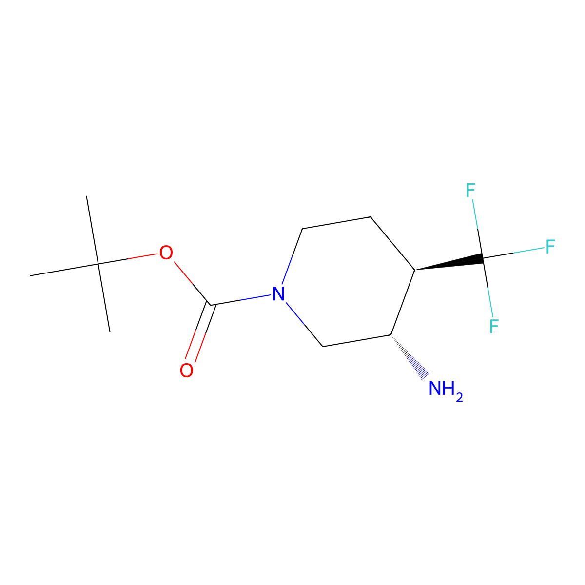 tert-butyl (3S,4R)-3-amino-4-(trifluoromethyl)piperidine-1-carboxylate molecular structure, CAS 1271811-86-9