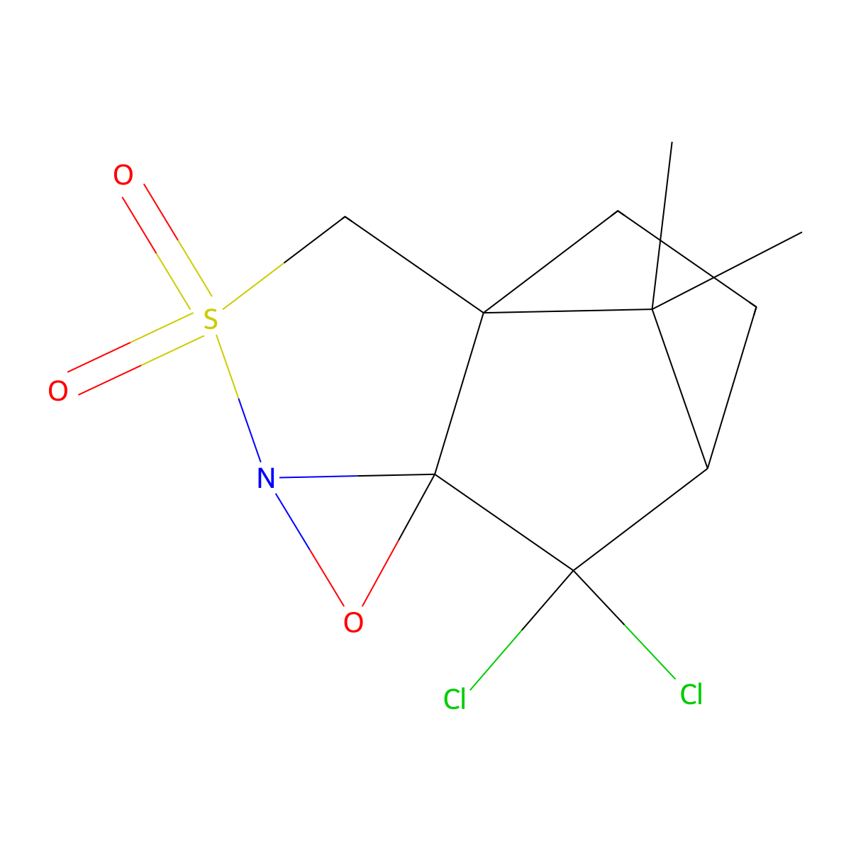 (8,8-Dichlorocamphorylsulphonyl)oxaziridine molecular structure, CAS 127184-05-8