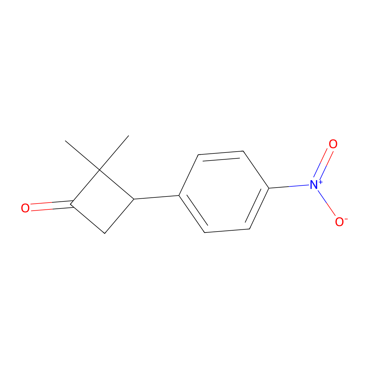 2,2-Dimethyl-3-(4-nitrophenyl)cyclobutan-1-one molecular structure, CAS 1271911-39-7