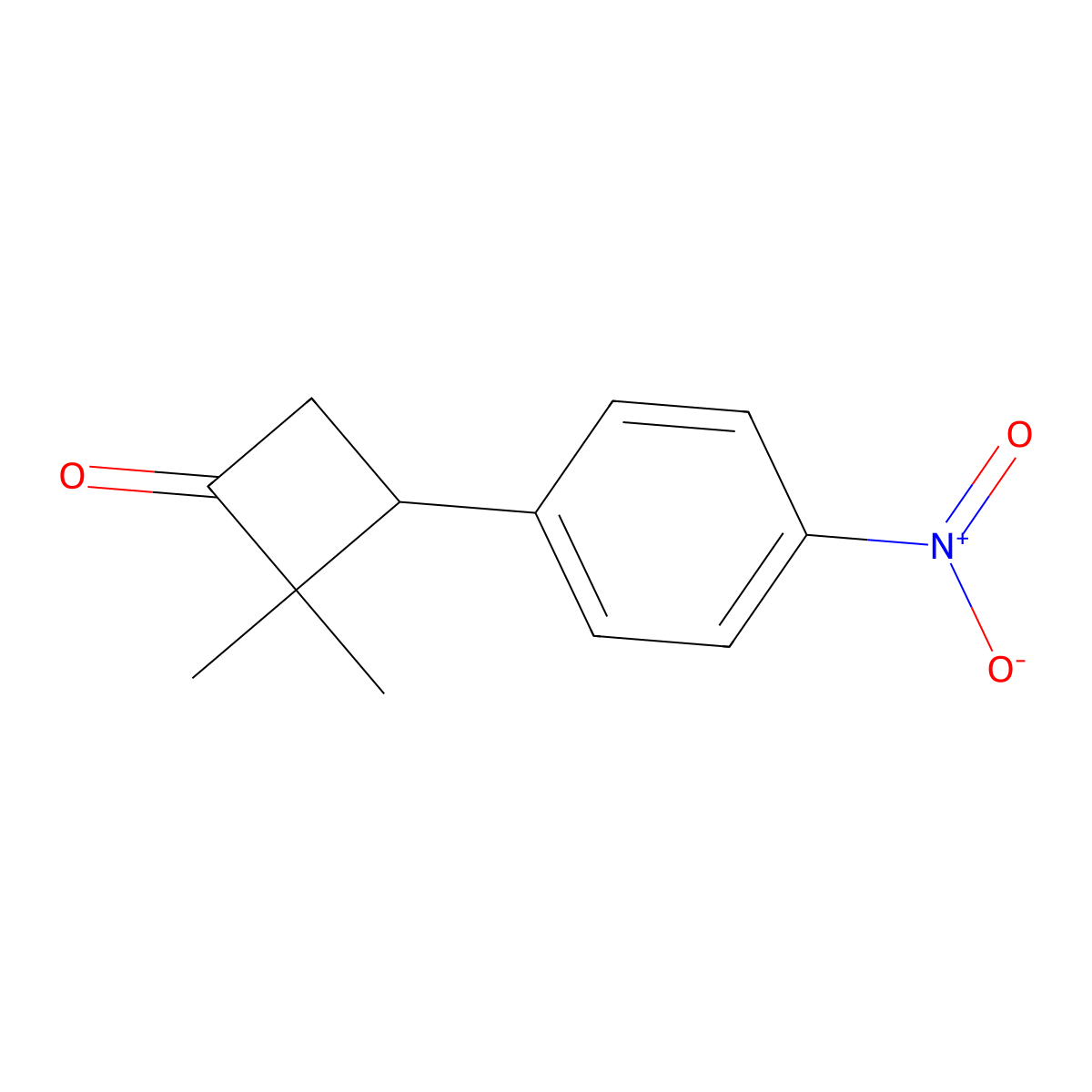 2,2-Dimethyl-3-(4-nitrophenyl)cyclobutan-1-one molecular structure, CAS 1271911-39-7