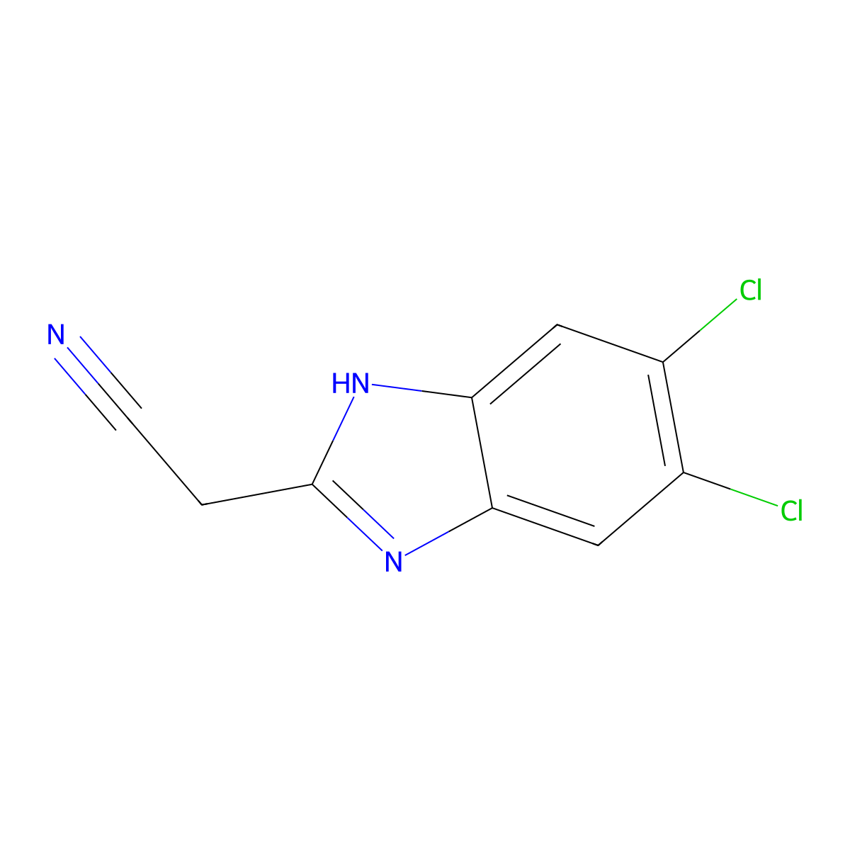 2-(Cyanomethyl)-5,6-dichlorobenzimidazole molecular structure, CAS 127192-16-9