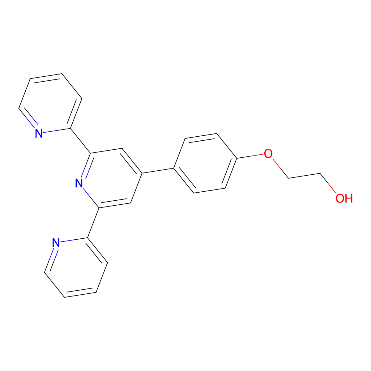 Ethanol, 2-(4-[2,2':6',2''-terpyridin]-4'-ylphenoxy)- molecular structure, CAS 127192-72-7