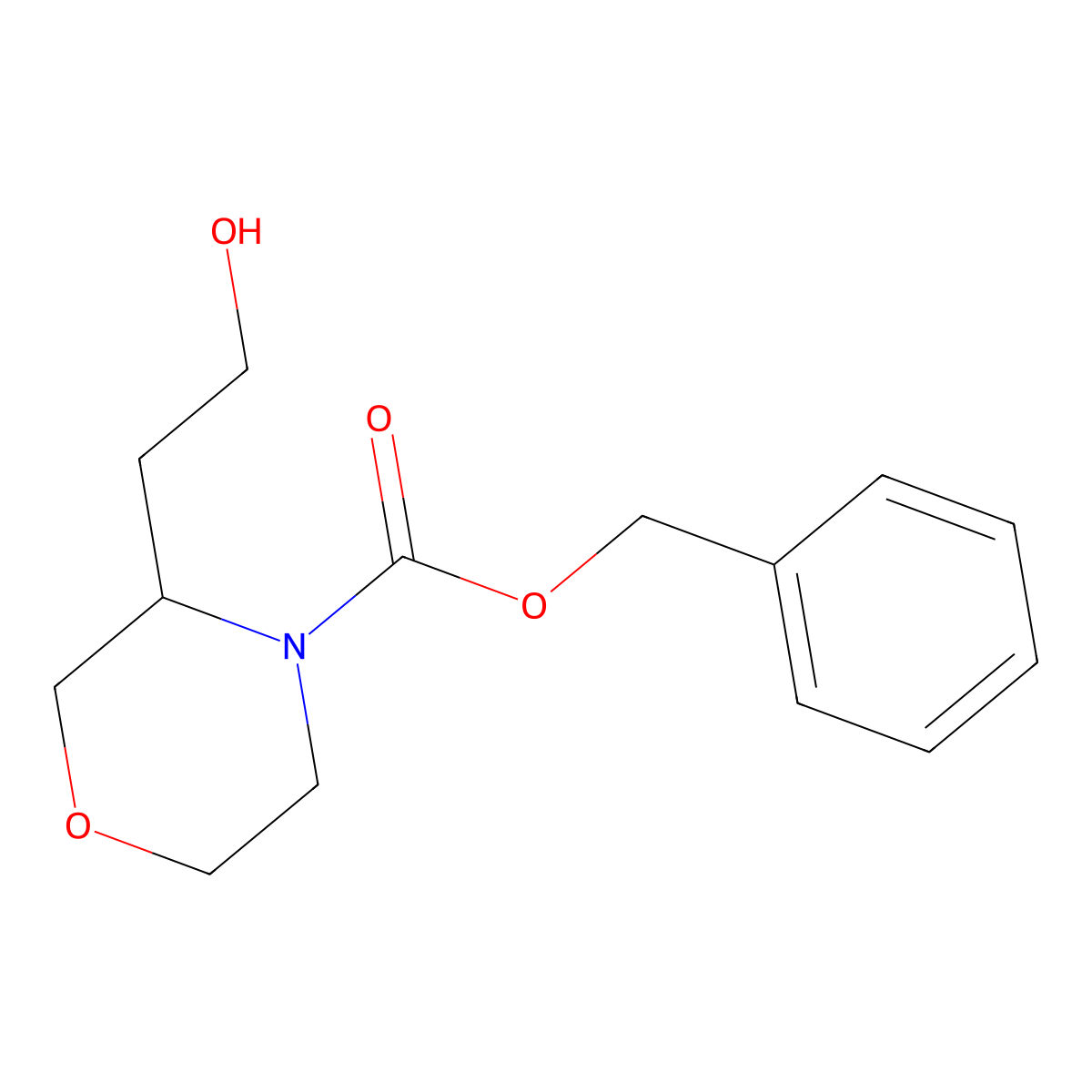 Benzyl 3-(2-hydroxyethyl)morpholine-4-carboxylate molecular structure, CAS 1271982-29-6