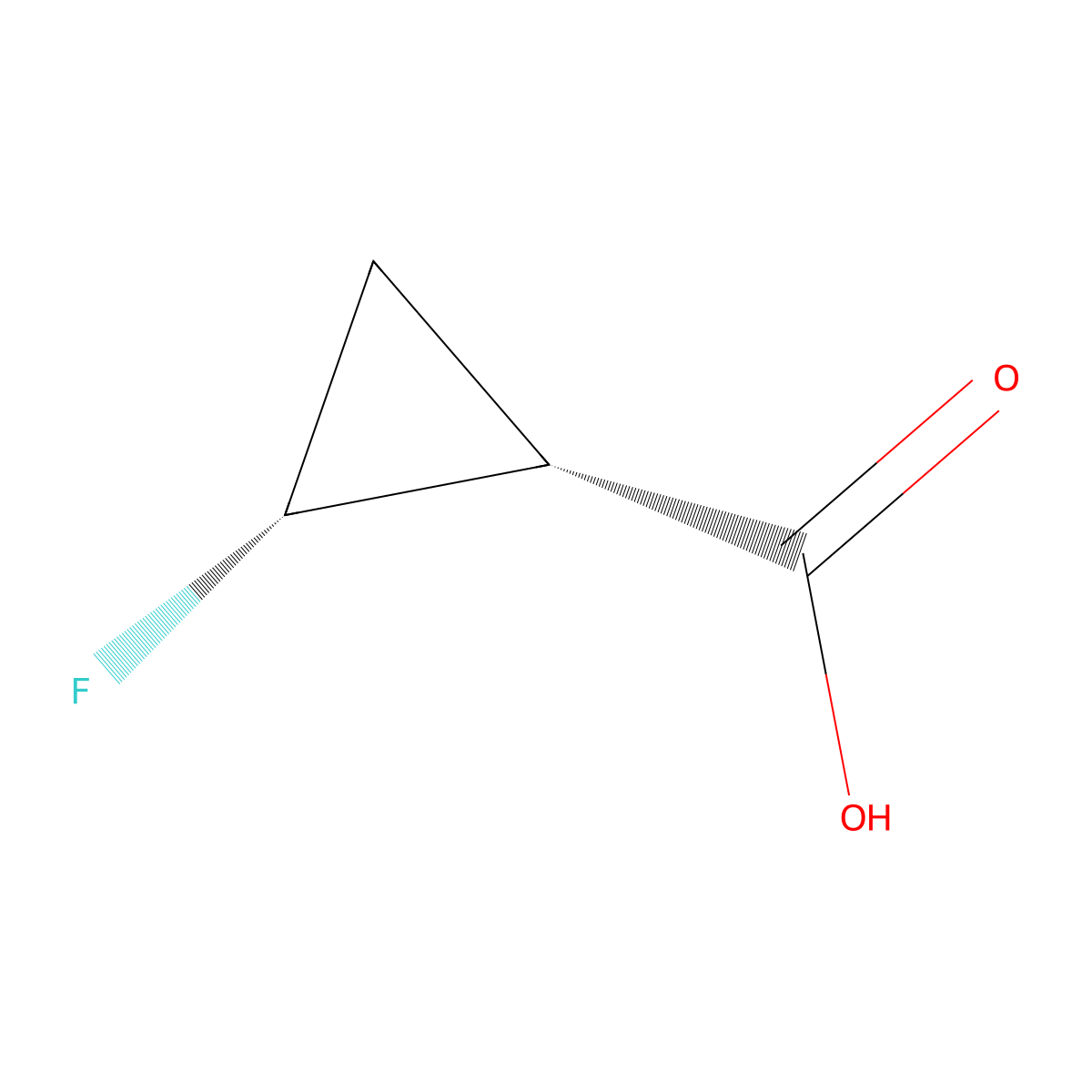 (1R,2R)-2-fluorocyclopropane-1-carboxylic acid molecular structure, CAS 127199-13-7