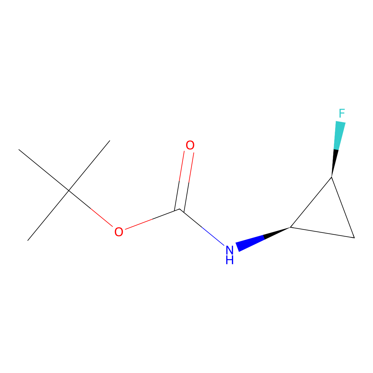 tert-Butyl ((1R,2S)-2-fluorocyclopropyl)carbamate molecular structure, CAS 127199-16-0