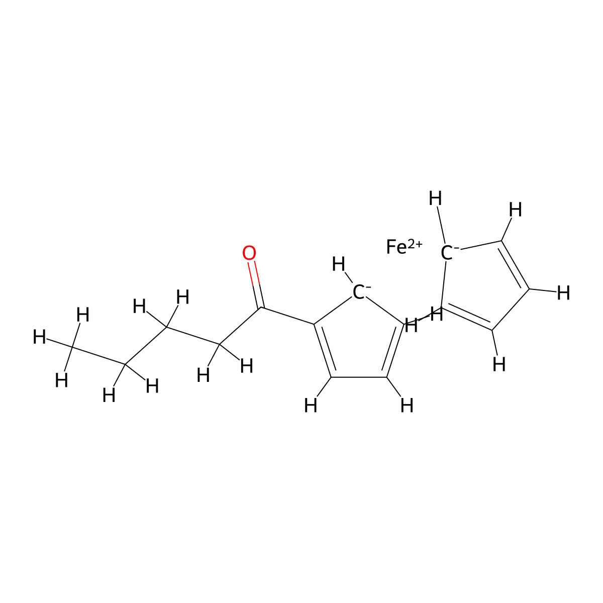 Valerylferrocene molecular structure, CAS 1272-29-3