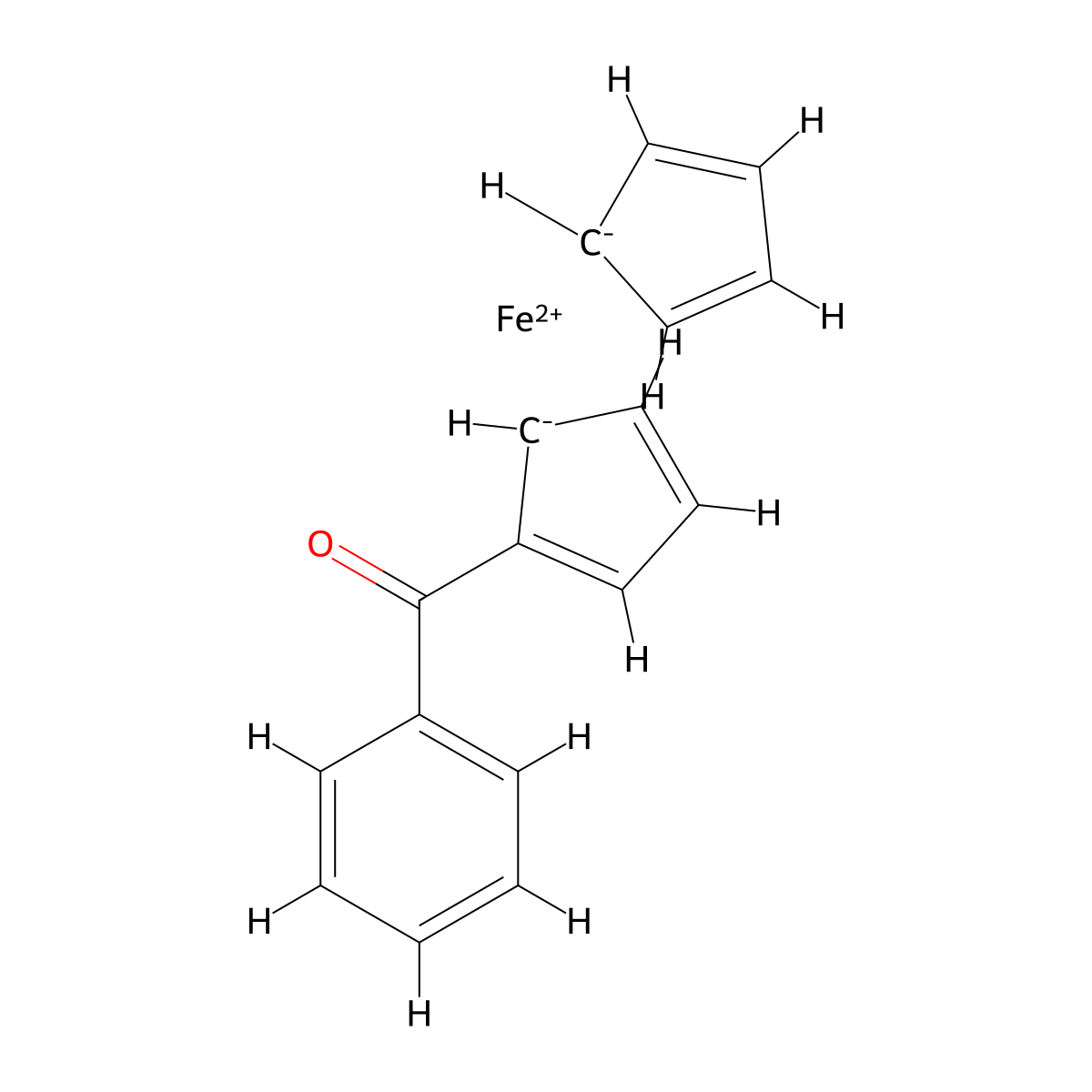 Ferrocene, benzoyl- molecular structure, CAS 1272-44-2