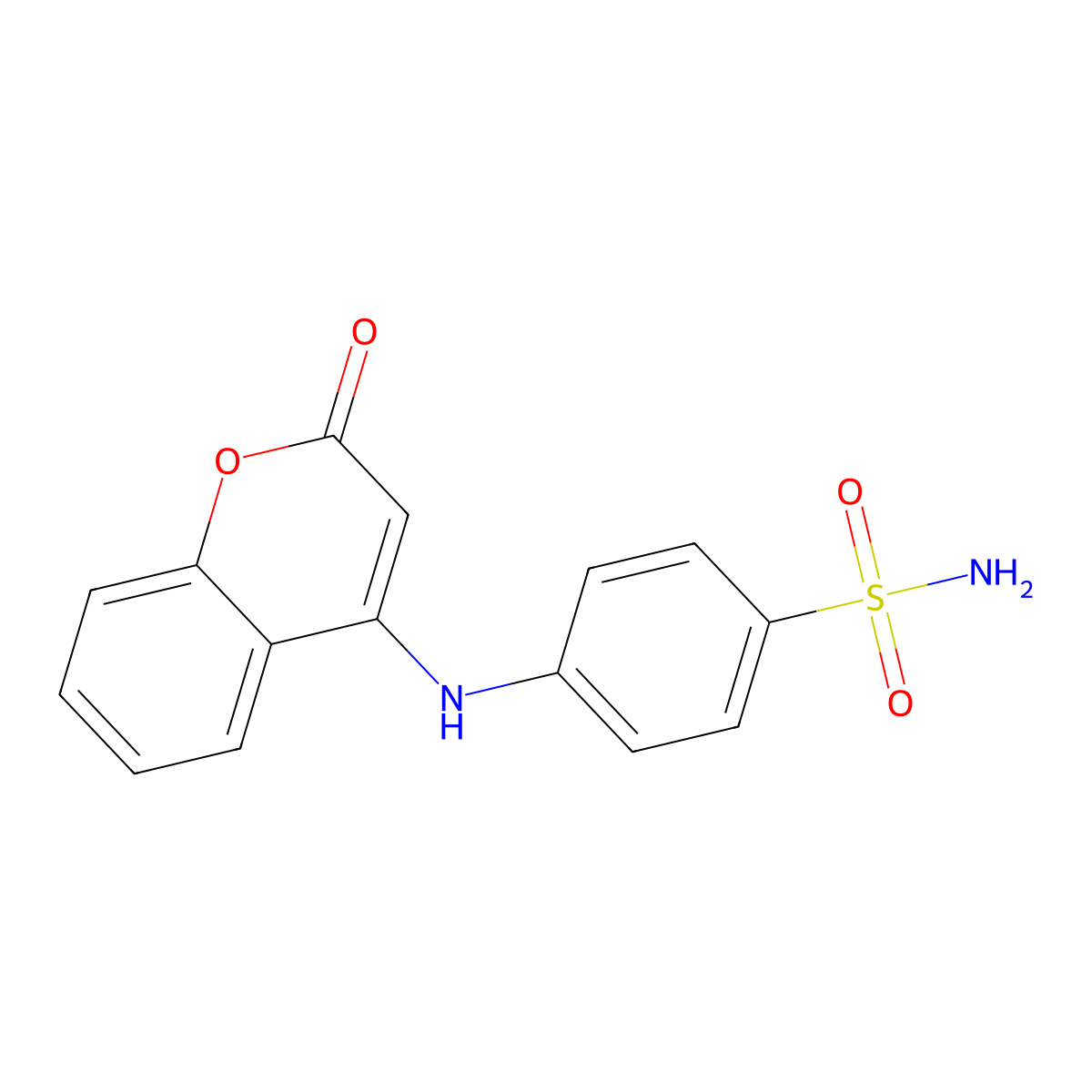4-[(2-Oxochromen-4-yl)amino]benzenesulfonamide molecular structure, CAS 127202-79-3