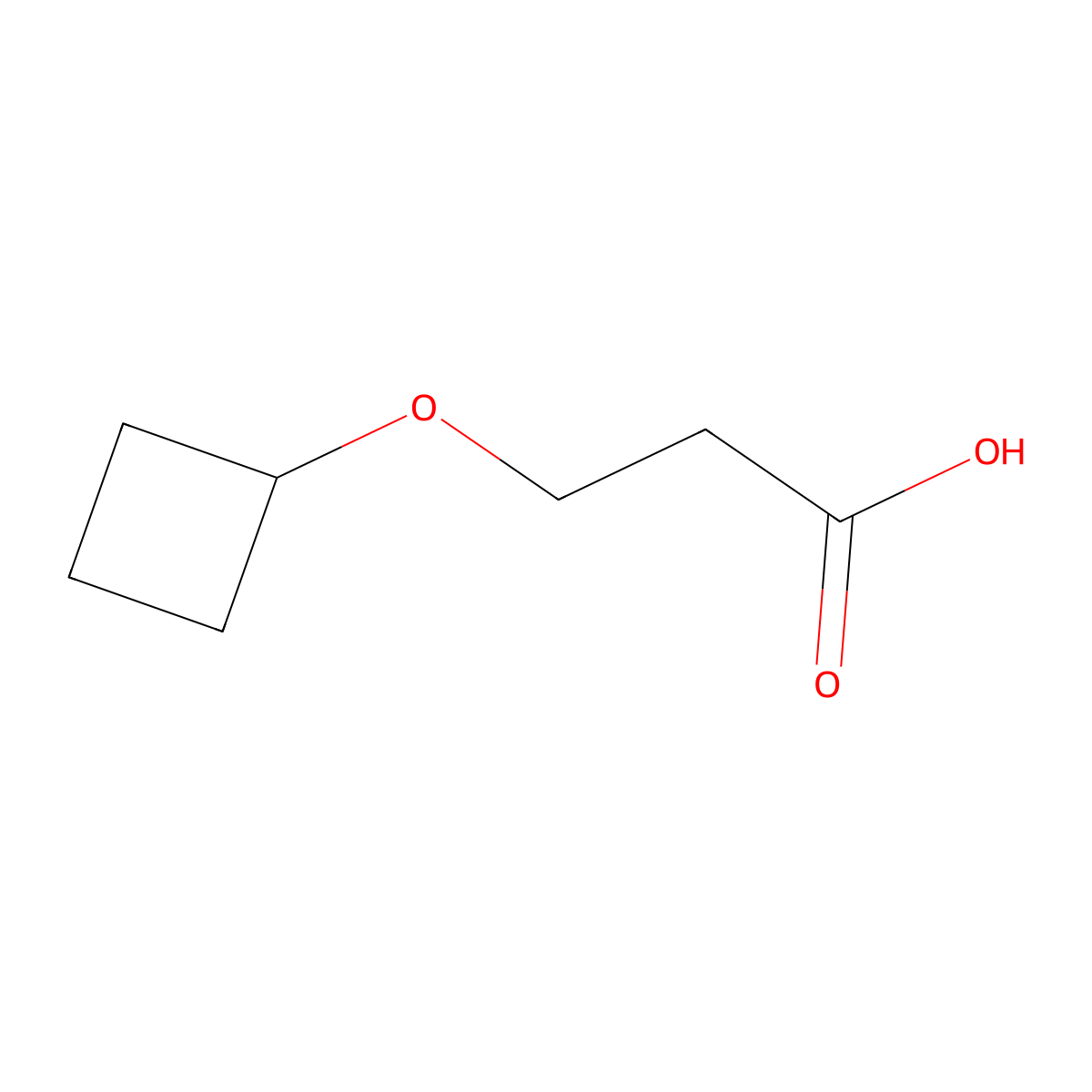 3-Cyclobutoxypropanoic acid molecular structure, CAS 1272066-75-7