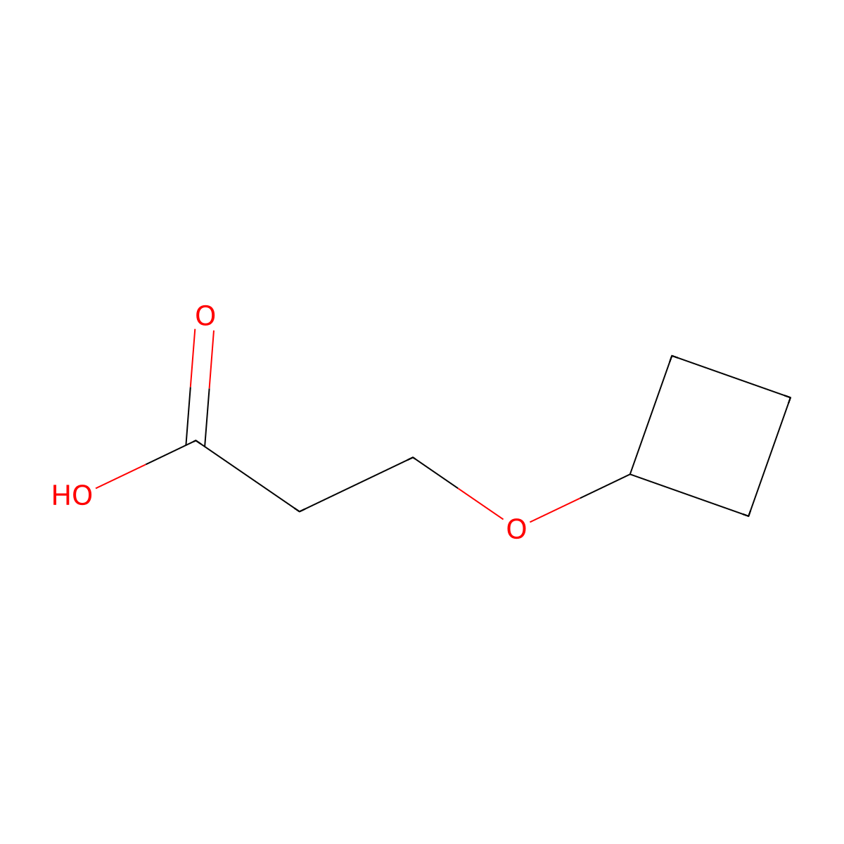 3-Cyclobutoxypropanoic acid molecular structure, CAS 1272066-75-7