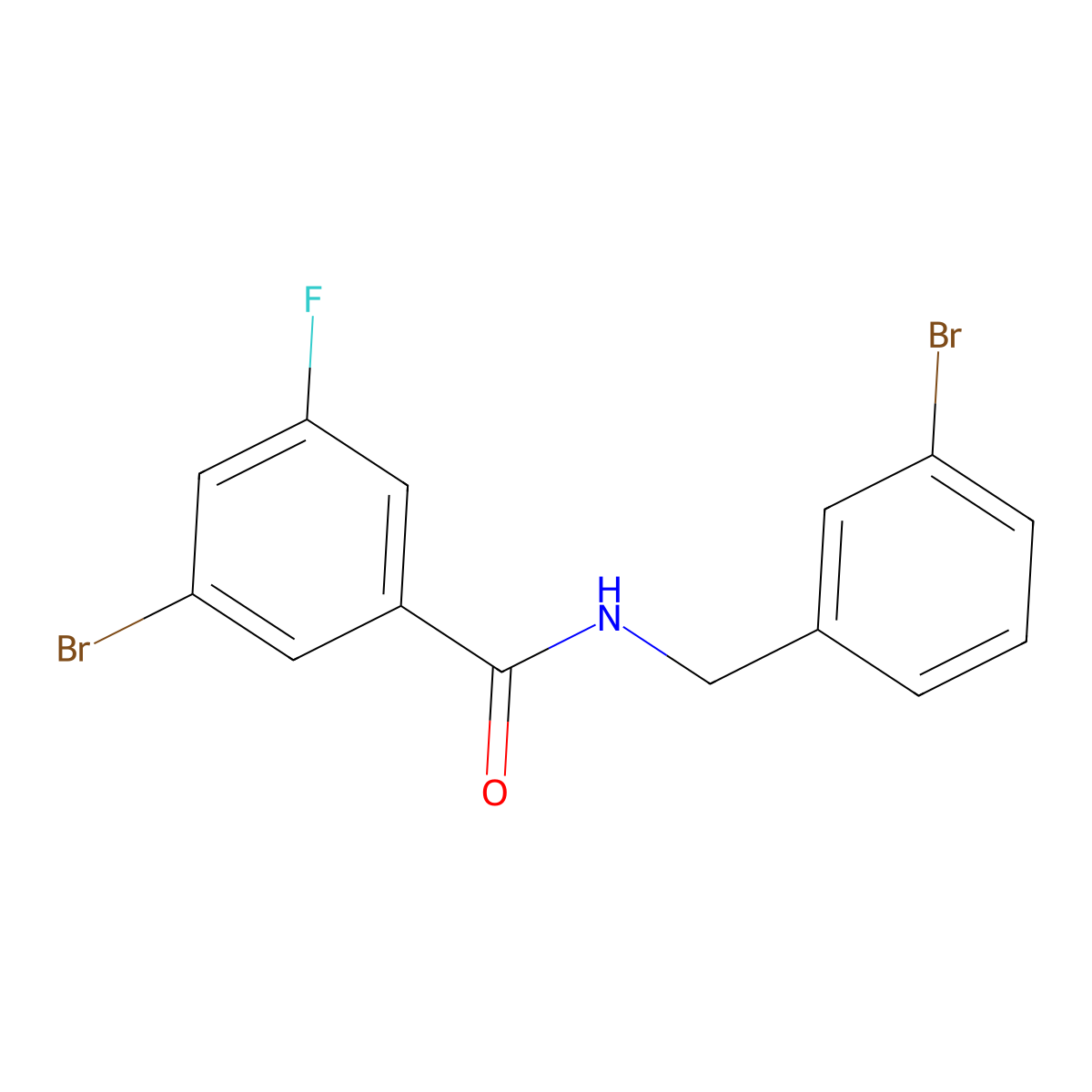 3-bromo-N-[(3-bromophenyl)methyl]-5-fluorobenzamide molecular structure, CAS 1272067-09-0