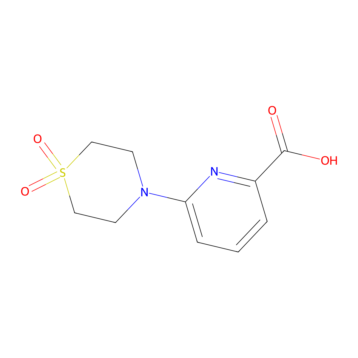 6-(1,1-Dioxidothiomorpholino)picolinic acid molecular structure, CAS 1272089-35-6