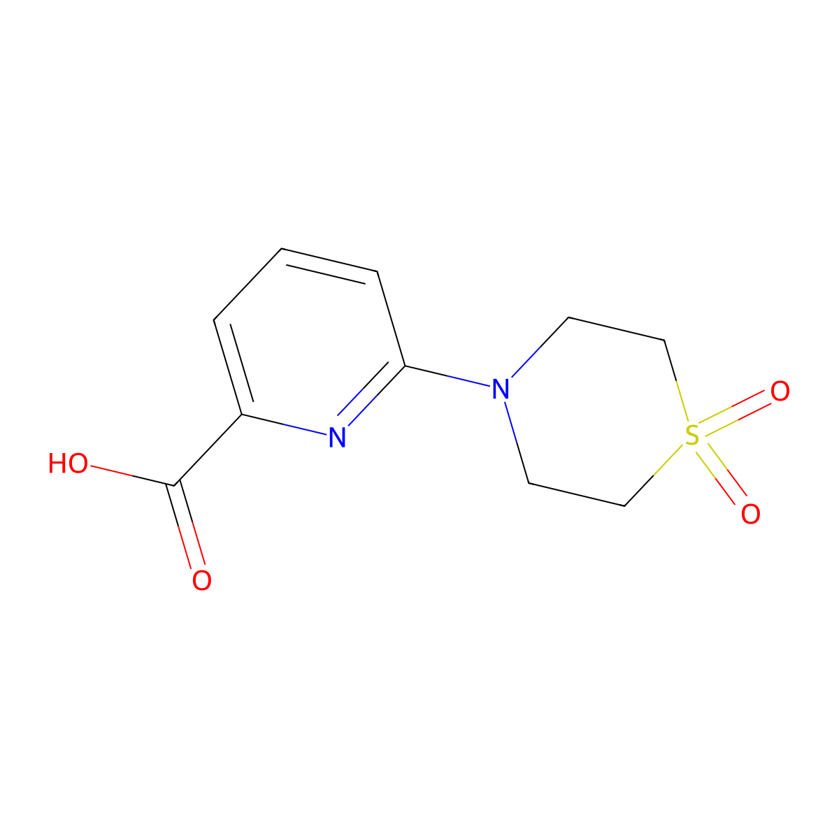 6-(1,1-Dioxidothiomorpholino)picolinic acid molecular structure, CAS 1272089-35-6