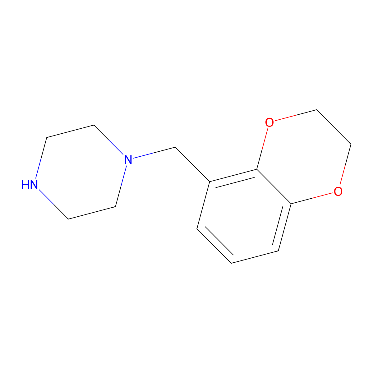 1-[(2,3-Dihydro-1,4-benzodioxin-5-yl)methyl]piperazine molecular structure, CAS 1272098-49-3