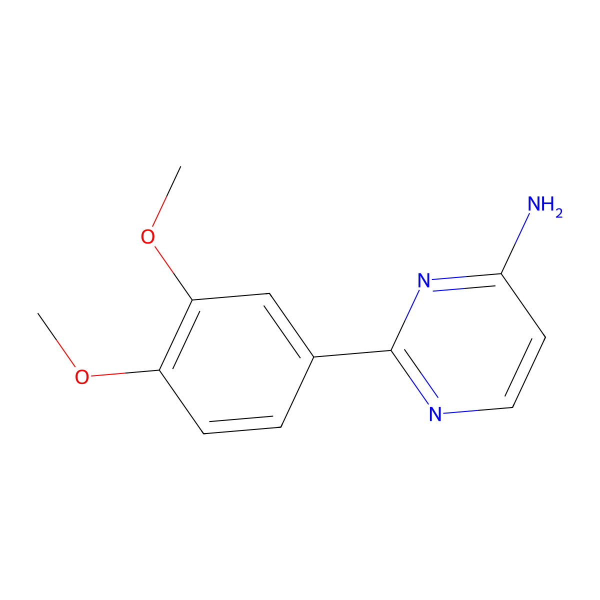 2-(3,4-Dimethoxyphenyl)pyrimidin-4-amine molecular structure, CAS 1272117-58-4