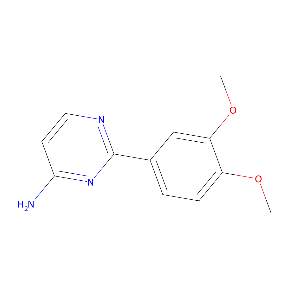 2-(3,4-Dimethoxyphenyl)pyrimidin-4-amine molecular structure, CAS 1272117-58-4