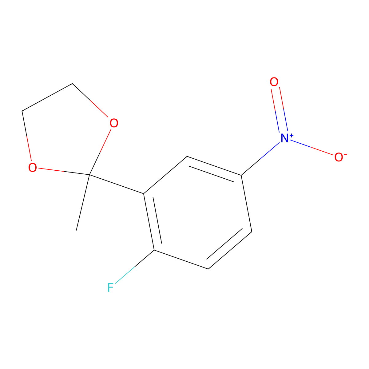 2-(2-Fluoro-5-nitrophenyl)-2-methyl-1,3-dioxolane molecular structure, CAS 127213-17-6