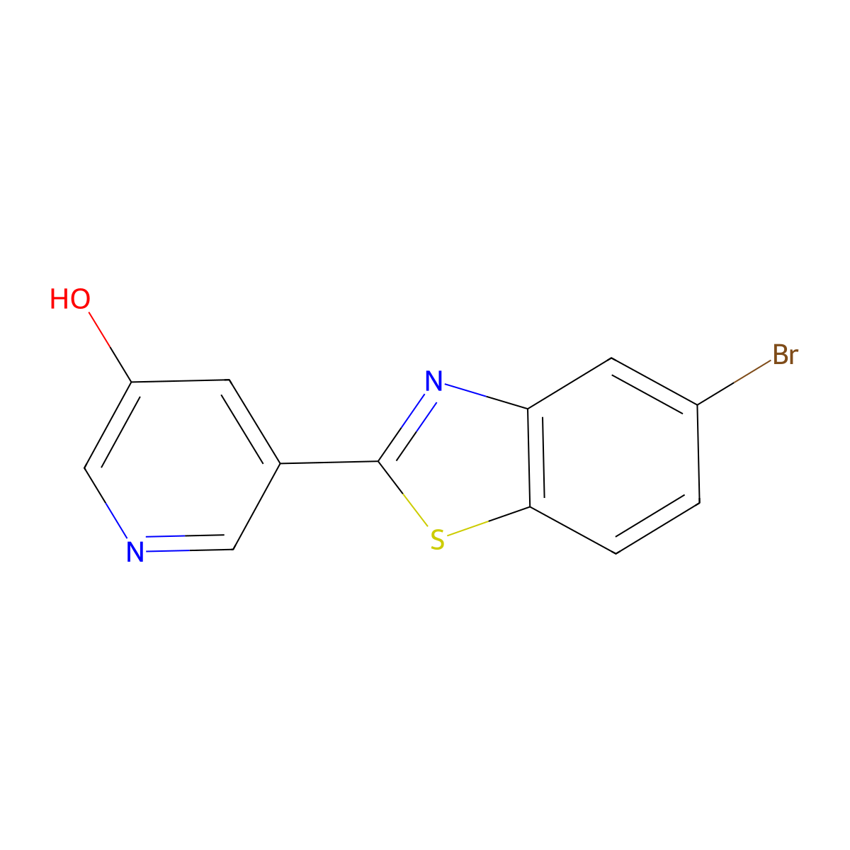 5-(5-Bromo-1,3-benzothiazol-2-yl)pyridin-3-ol molecular structure, CAS 1272147-38-2