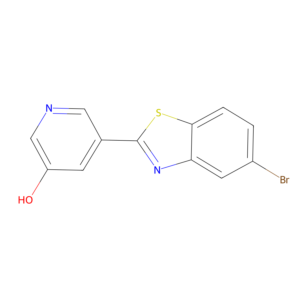 5-(5-Bromo-1,3-benzothiazol-2-yl)pyridin-3-ol molecular structure, CAS 1272147-38-2